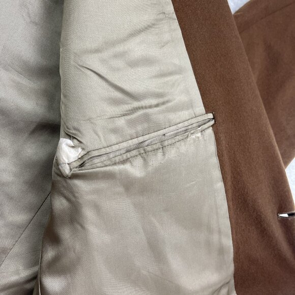 VTG Arnold Brant Pure Cashmere Sport Coat Blazer Jacket Men’s Light Brown Read* - Picture 12 of 16